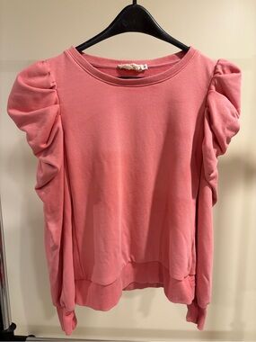 Puff-Sleeve Sweatshirt in Dusty Pink